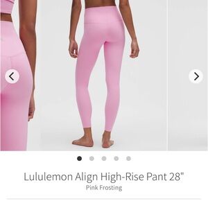🔥Lululemon ALIGN Pink Frosting HR Leggings NEVER WORN Size 14! 28” inseam